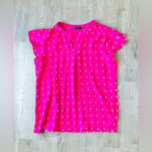 Merokeety Pink Textured Women's Blouse XL